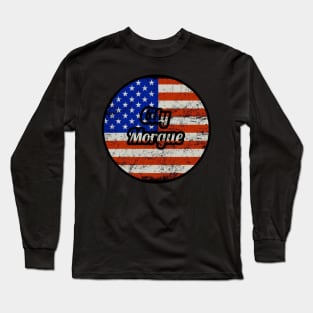 Cirty Morgue / USA Flag Vintage Style Long Sleeve T-Shirt